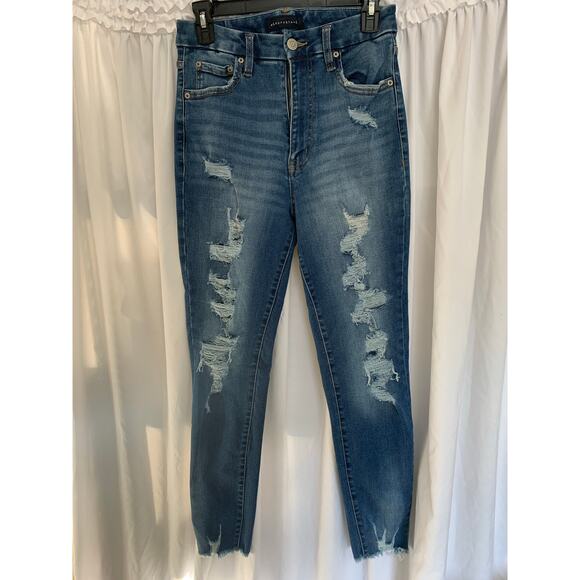 Aéropostale Super High-Rise Curvy Jegging Distressed Jeans – Size 8 Reg - Picture 2 of 4